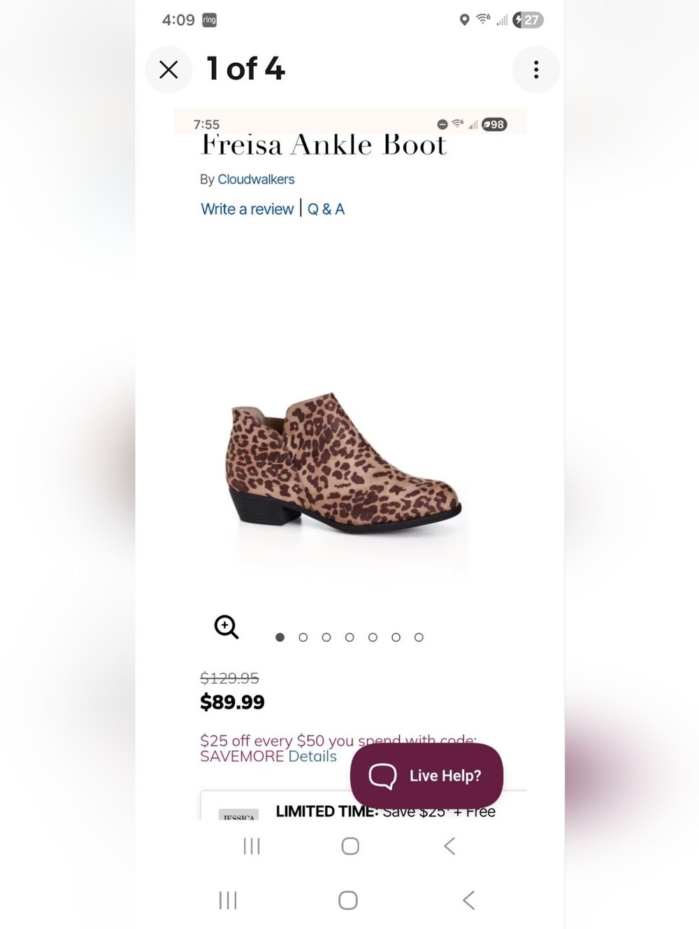 cloudwalkers Leopard Print Ankle Boot in Tan and Brown